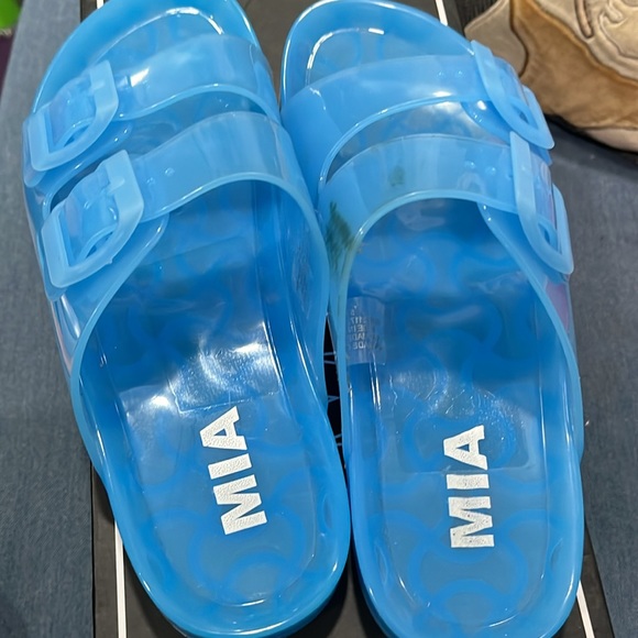 NEW MIA bright blue jelly sandals - Picture 2 of 6